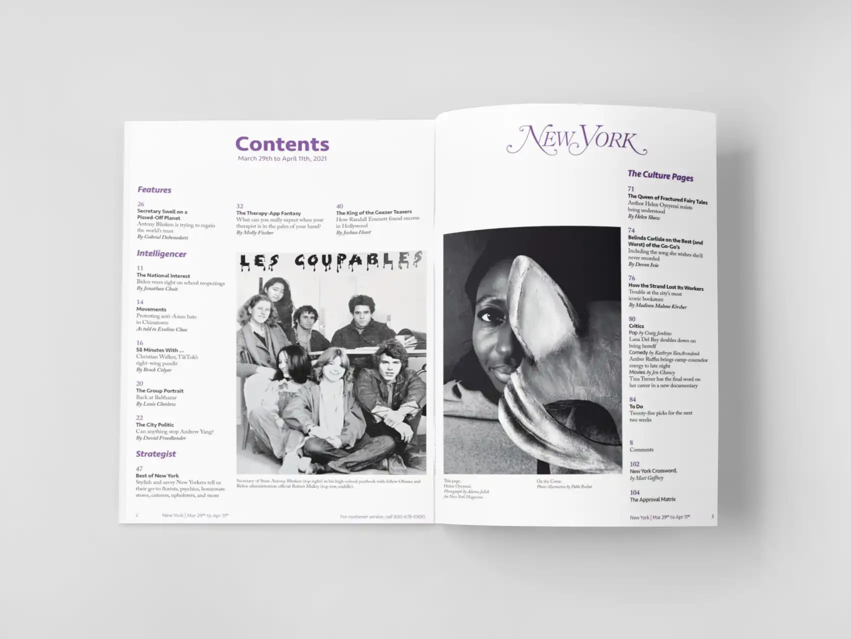 New York Magazine table of contents